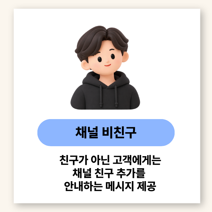 채널 비친구 - 친구가 아닌 고객에게는 채널 친구 추가를 안내하는 메시지 제공