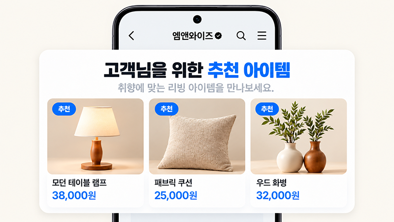 맞춤 상품 추천 활용 예시 이미지